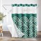 Americanflat 72x75 Hookless Shower Curtain - Abstract Green White Shower Curtain with Sheer Panel, Snap-In Liner, and Grommets - 100% Polyester